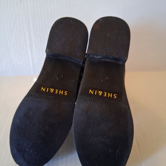 she & in spike rivet black boots size 9.5 - Picture 3 of 5